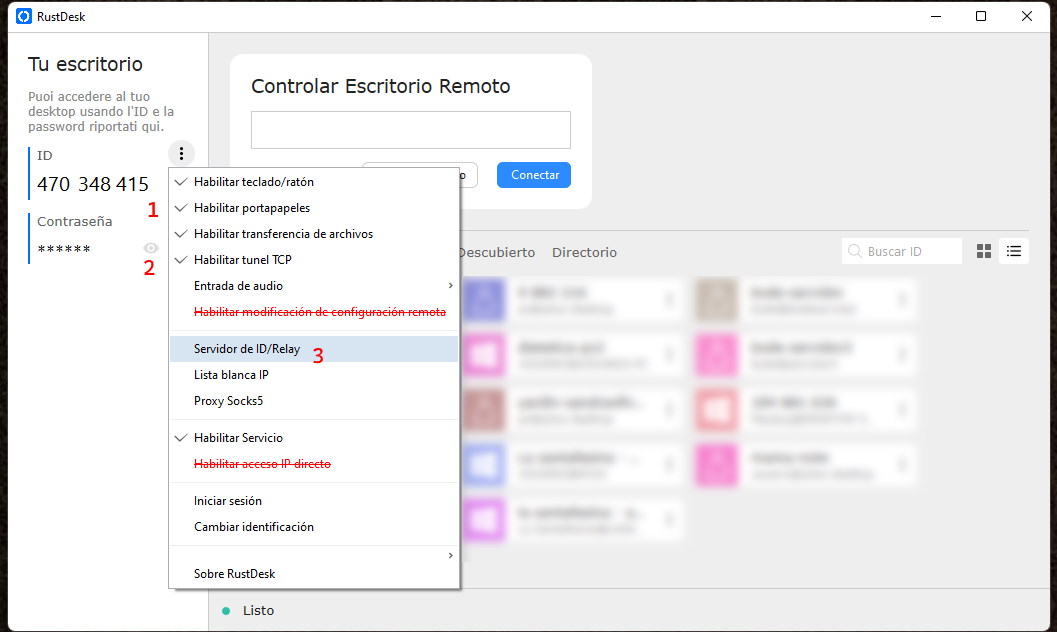 RustDesk configuración